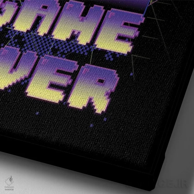 تابلو دکوراتیو پایان بازی اثر دانی آرت - نمای نزدیک بافت بوم