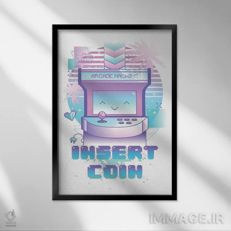 تابلو دکوراتیو سکه وارد کنید اثر دانی آرت - نمای قابدار مشکی