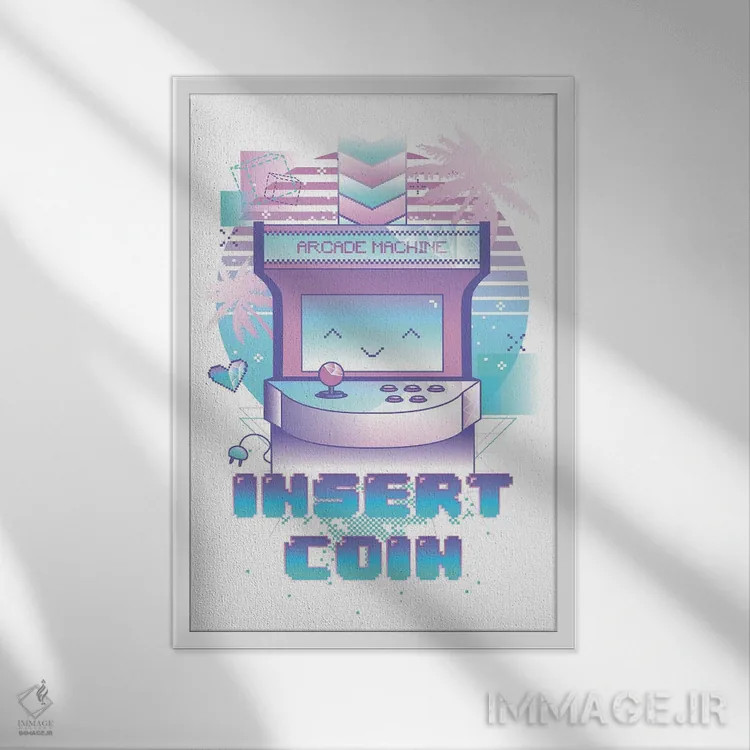 تابلو دکوراتیو سکه وارد کنید اثر دانی آرت - نمای قابدار سفید