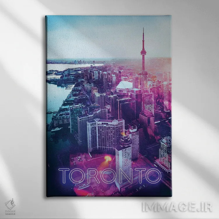 تابلو دکوراتیو طلوع خورشید در تورنتو اثر دانی آرت - نمای روبهرو روی دیوار