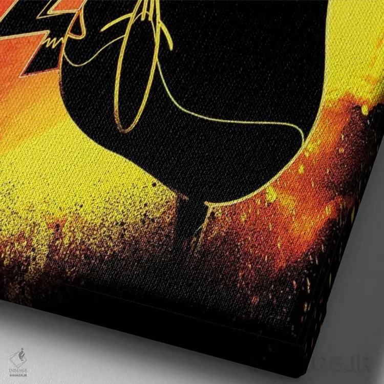 تابلو دکوراتیو روح جنگجوی تندر اثر دانی آرت - نمای نزدیک بافت بوم