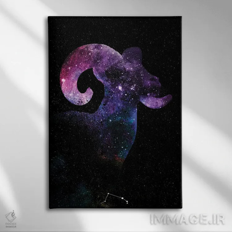 تابلو دکوراتیو کهکشان بره اثر دانی آرت - نمای روبهرو روی دیوار