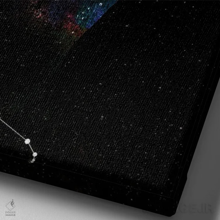 تابلو دکوراتیو کهکشان بره اثر دانی آرت - نمای نزدیک بافت بوم