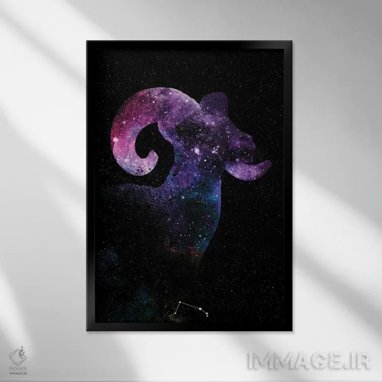 تابلو دکوراتیو کهکشان بره اثر دانی آرت - نمای قابدار مشکی