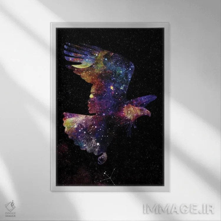تابلو دکوراتیو کهکشان عقاب اثر دانی آرت - نمای قابدار سفید