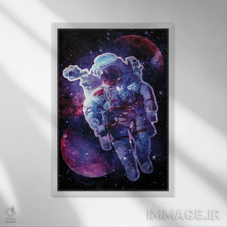 تابلو دکوراتیو گمشده در فضا اثر دانی آرت - نمای قابدار سفید