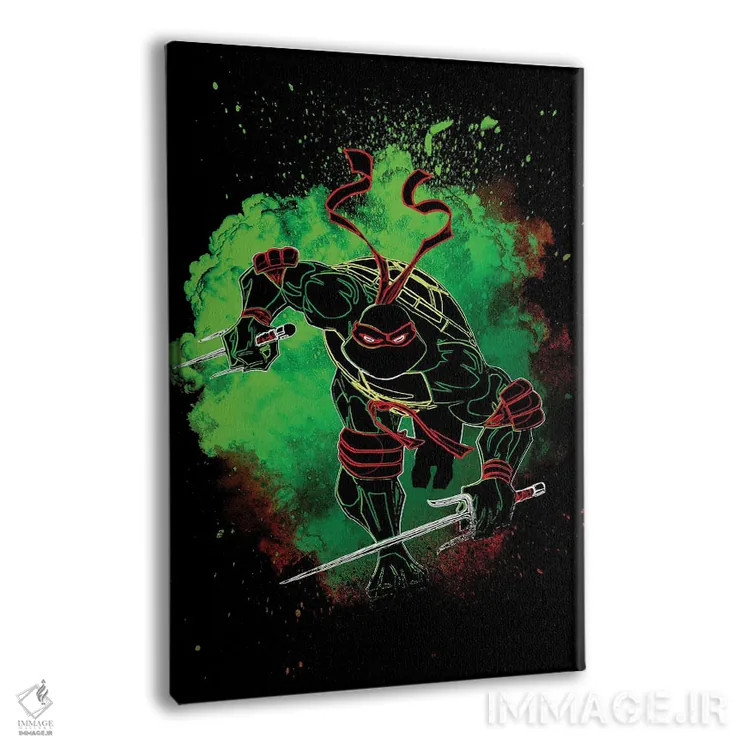 تابلو دکوراتیو روح لاک پشت قرمز اثر دانی آرت - نمای پرسپکتیو محصول