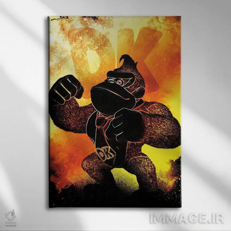 تابلو دکوراتیو روح گوریل اثر دانی آرت - نمای روبهرو روی دیوار