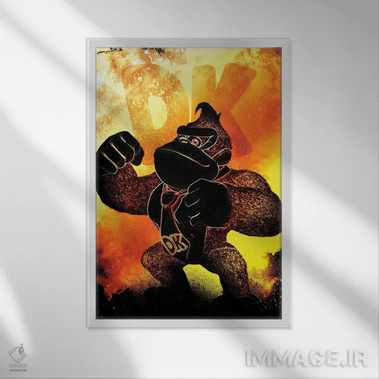 تابلو دکوراتیو روح گوریل اثر دانی آرت - نمای قابدار سفید