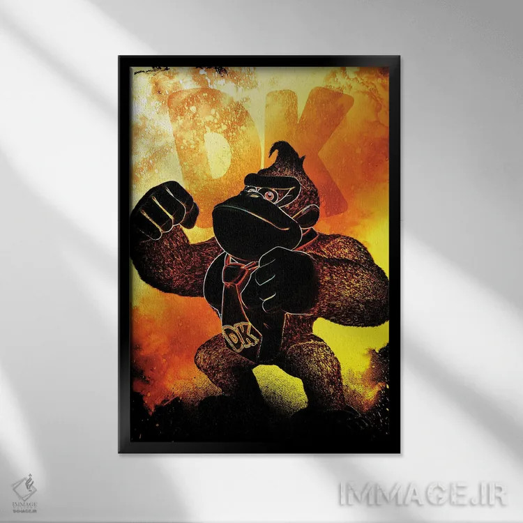 تابلو دکوراتیو روح گوریل اثر دانی آرت - نمای قابدار مشکی