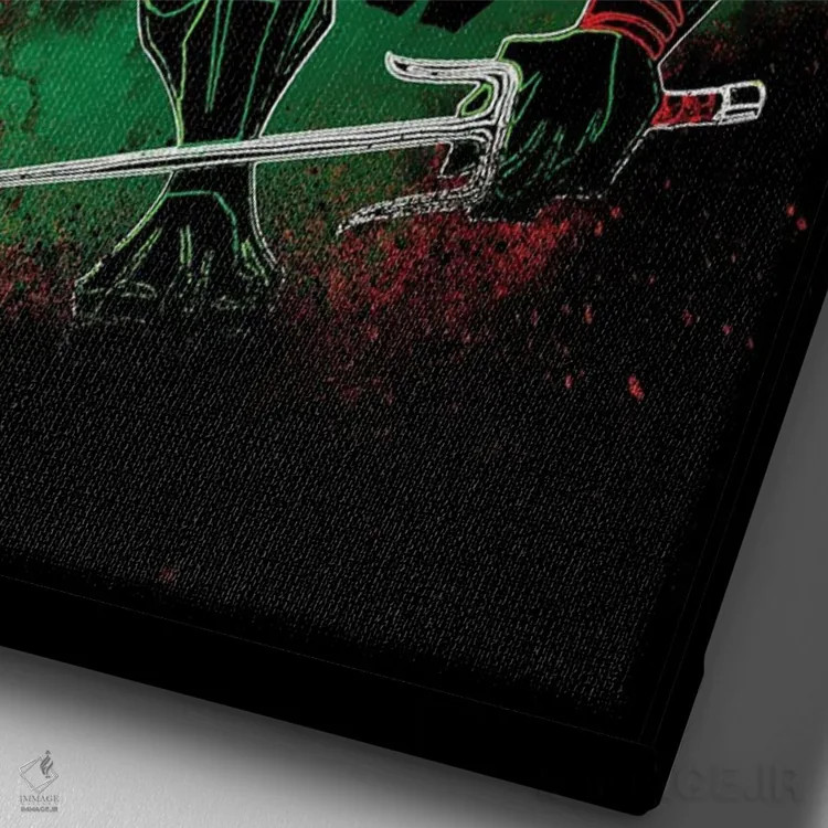 تابلو دکوراتیو روح لاک پشت قرمز اثر دانی آرت - نمای نزدیک بافت بوم