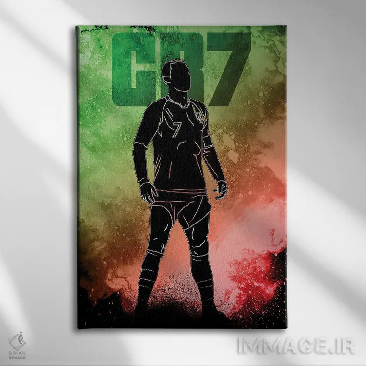 تابلو دکوراتیو روح CR7 اثر دانی آرت - نمای روبهرو روی دیوار