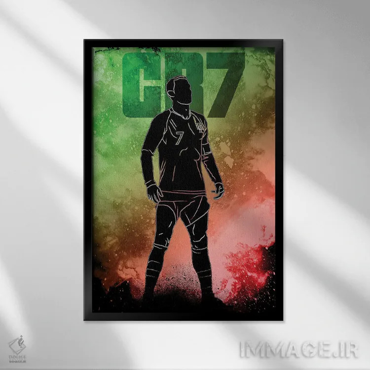 تابلو دکوراتیو روح CR7 اثر دانی آرت - نمای قابدار مشکی