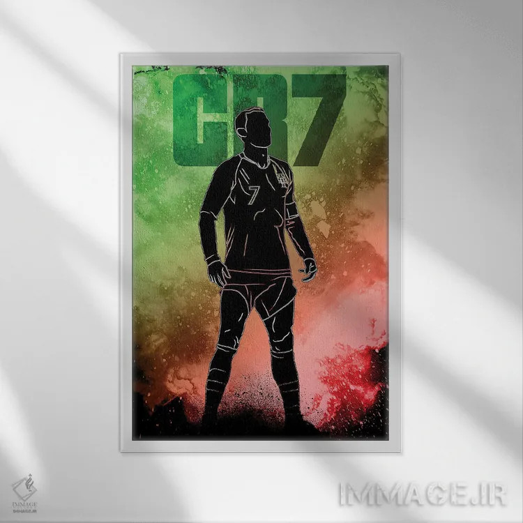 تابلو دکوراتیو روح CR7 اثر دانی آرت - نمای قابدار سفید