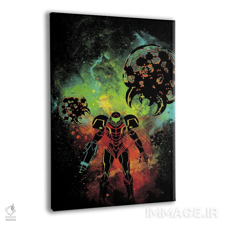 تابلو دکوراتیو هنر شکارچی فضایی اثر دانی آرت - نمای پرسپکتیو محصول