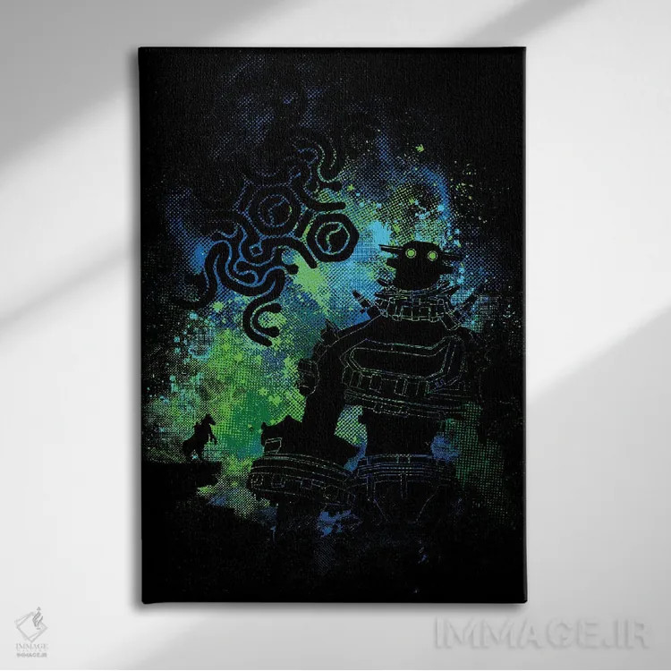 تابلو دکوراتیو هنر غول آسا اثر دانی آرت - نمای روبهرو روی دیوار