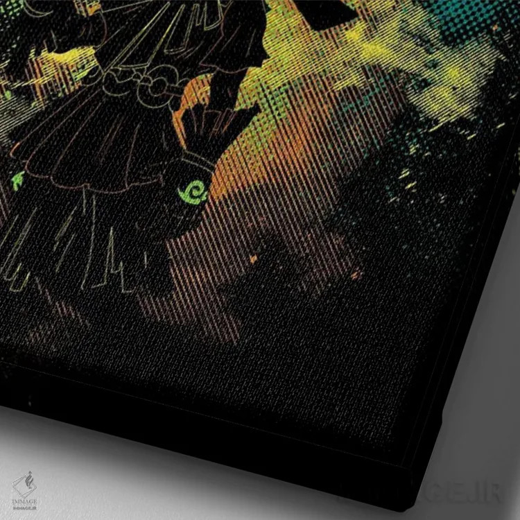 تابلو دکوراتیو هنر ماسک اثر دانی آرت - نمای نزدیک بافت بوم