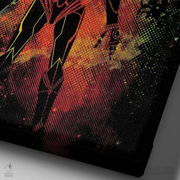 تابلو دکوراتیو هنر شکارچی فضایی اثر دانی آرت - نمای نزدیک بافت بوم