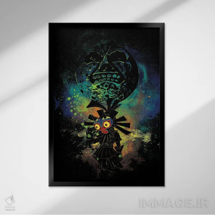 تابلو دکوراتیو هنر ماسک اثر دانی آرت - نمای قابدار مشکی