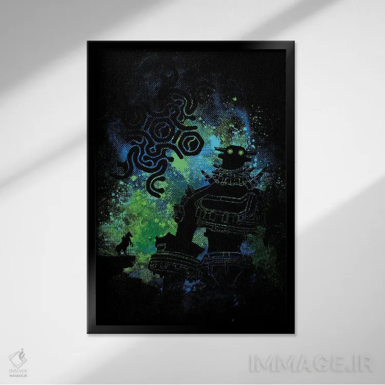 تابلو دکوراتیو هنر غول آسا اثر دانی آرت - نمای قابدار مشکی