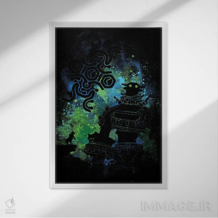 تابلو دکوراتیو هنر غول آسا اثر دانی آرت - نمای قابدار سفید