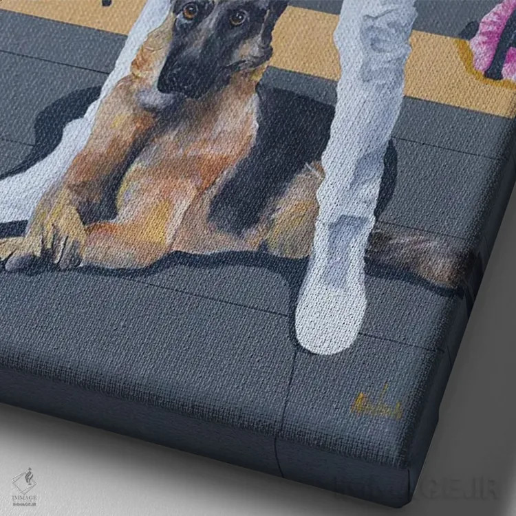 تابلو مدرن تری دانوان اثر دن نلسون - نمای نزدیک بافت بوم