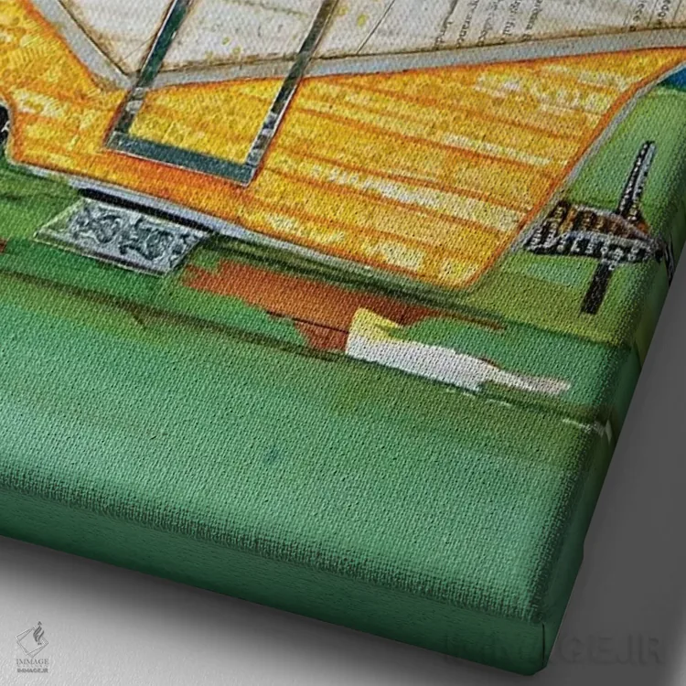 تابلو دکوراتیو خانه هر جا که باشد اثر دنی فیلیپس - نمای نزدیک بافت بوم