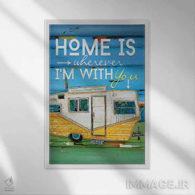 تابلو دکوراتیو خانه هر جا که باشد اثر دنی فیلیپس - نمای قابدار سفید