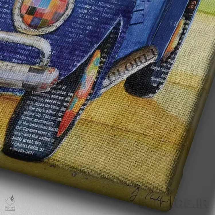 تابلو دکوراتیو غمگینم اثر دنی فیلیپس - نمای نزدیک بافت بوم