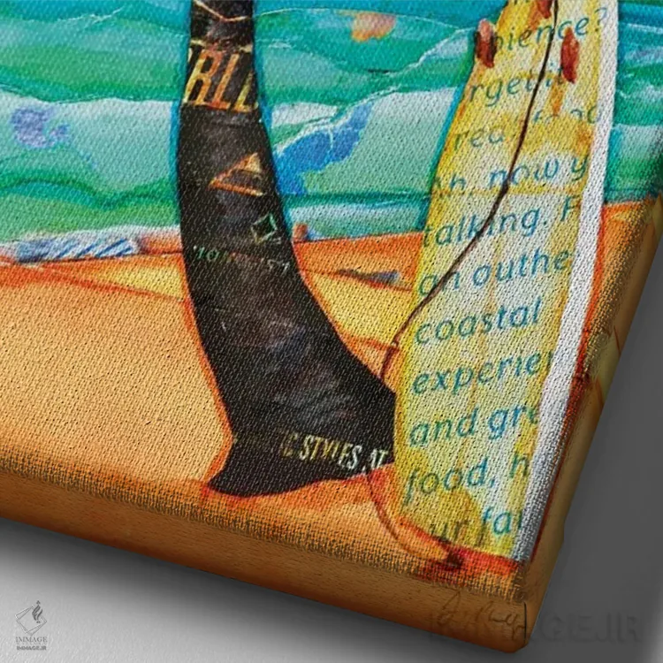 تابلو دکوراتیو یکشنبه نخل اثر دنی فیلیپس - نمای نزدیک بافت بوم