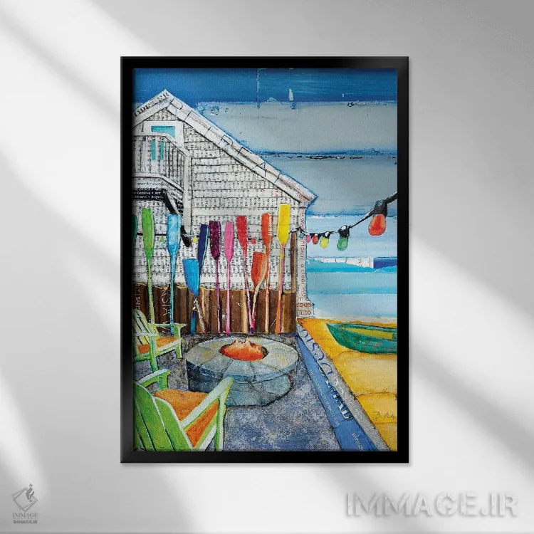 تابلو دکوراتیو منظره دریا اثر دنی فیلیپس - نمای قابدار مشکی