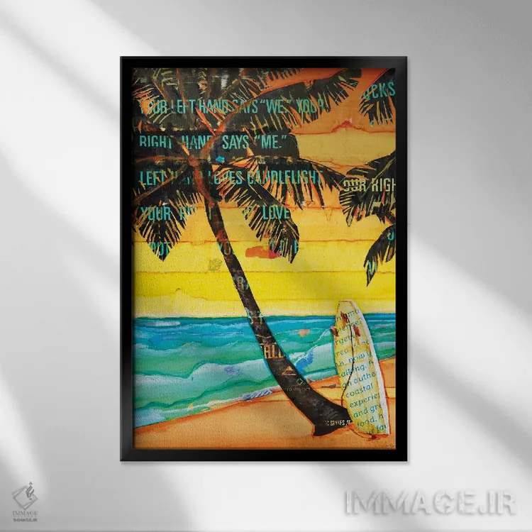 تابلو دکوراتیو یکشنبه نخل اثر دنی فیلیپس - نمای قابدار مشکی