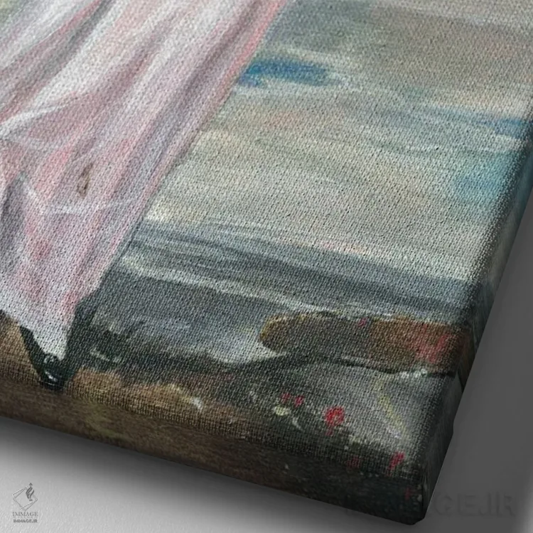 تابلو دکوراتیو اتمام کار پینکی اثر دیینزو - نمای نزدیک بافت بوم