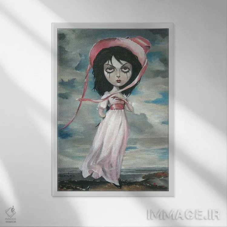 تابلو دکوراتیو اتمام کار پینکی اثر دیینزو - نمای قابدار سفید