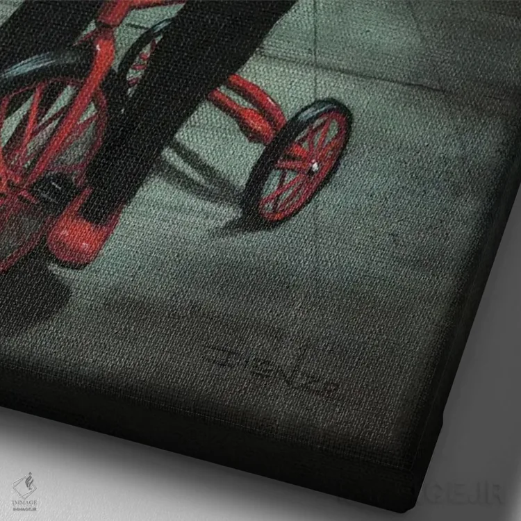 تابلو دکوراتیو اره کشی بیلی اثر دیینزو - نمای نزدیک بافت بوم