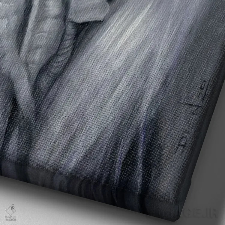 تابلو دکوراتیو برین اثر دیینزو - نمای نزدیک بافت بوم