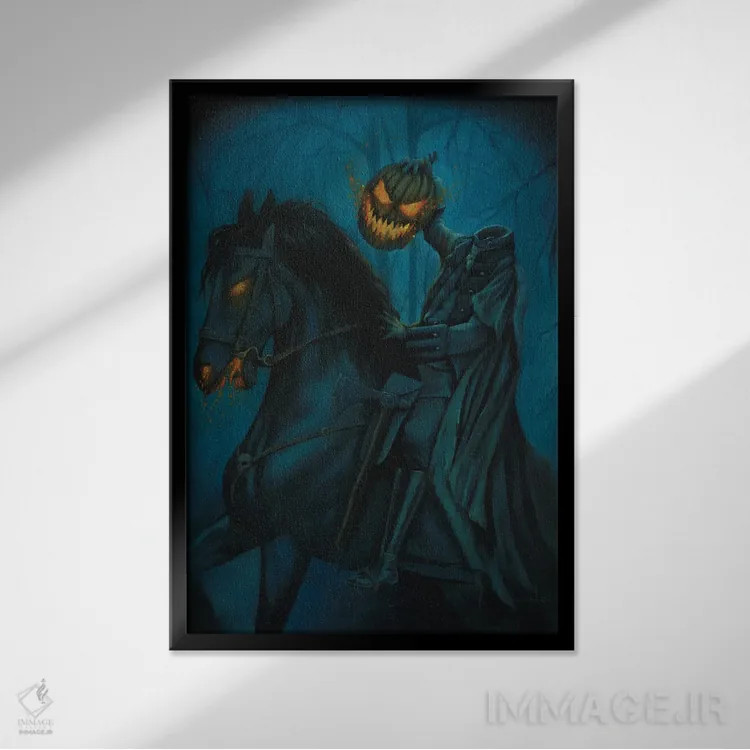 تابلو دکوراتیو سوار بی سر اثر دیینزو - نمای قابدار مشکی