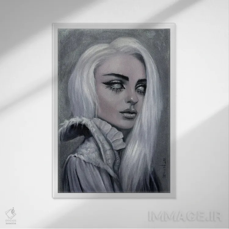 تابلو دکوراتیو برین اثر دیینزو - نمای قابدار سفید