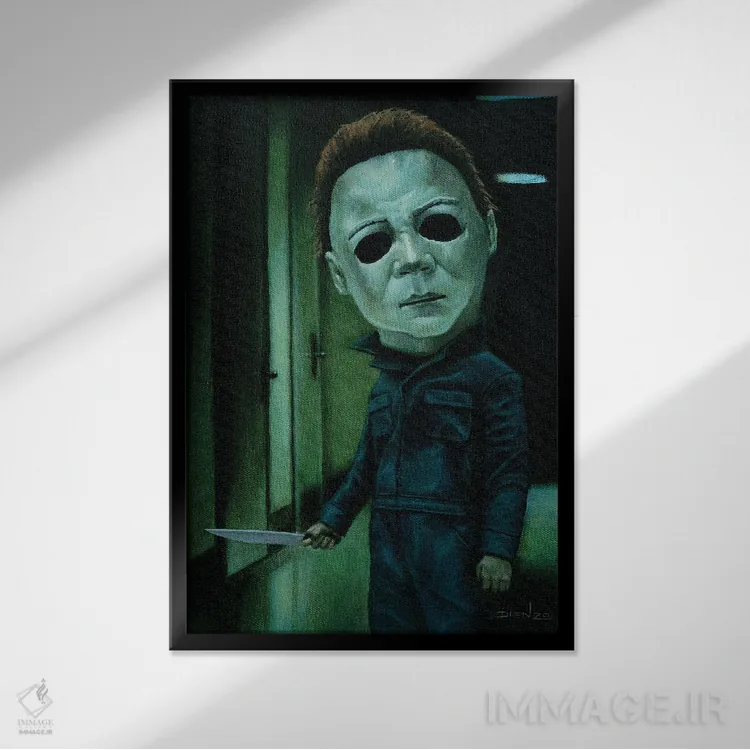 تابلو دکوراتیو کمین مایکل اثر دیینزو - نمای قابدار مشکی