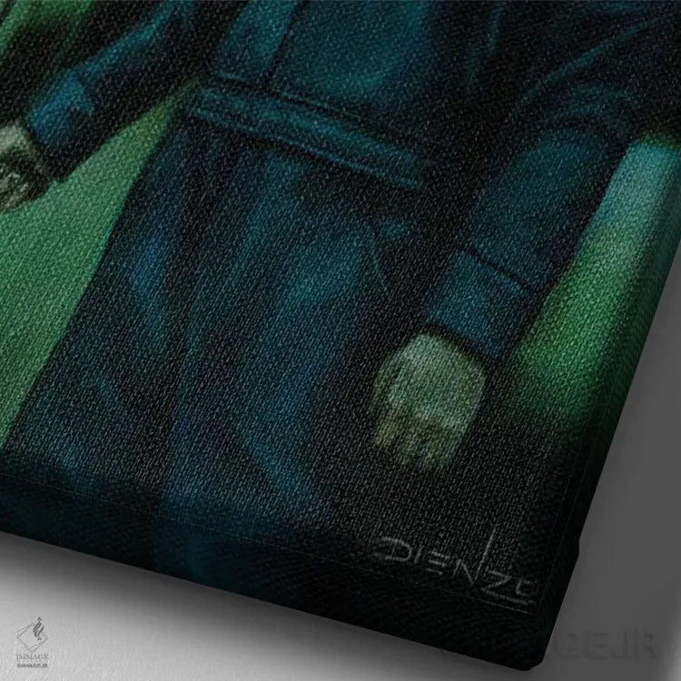 تابلو دکوراتیو کمین مایکل اثر دیینزو - نمای نزدیک بافت بوم