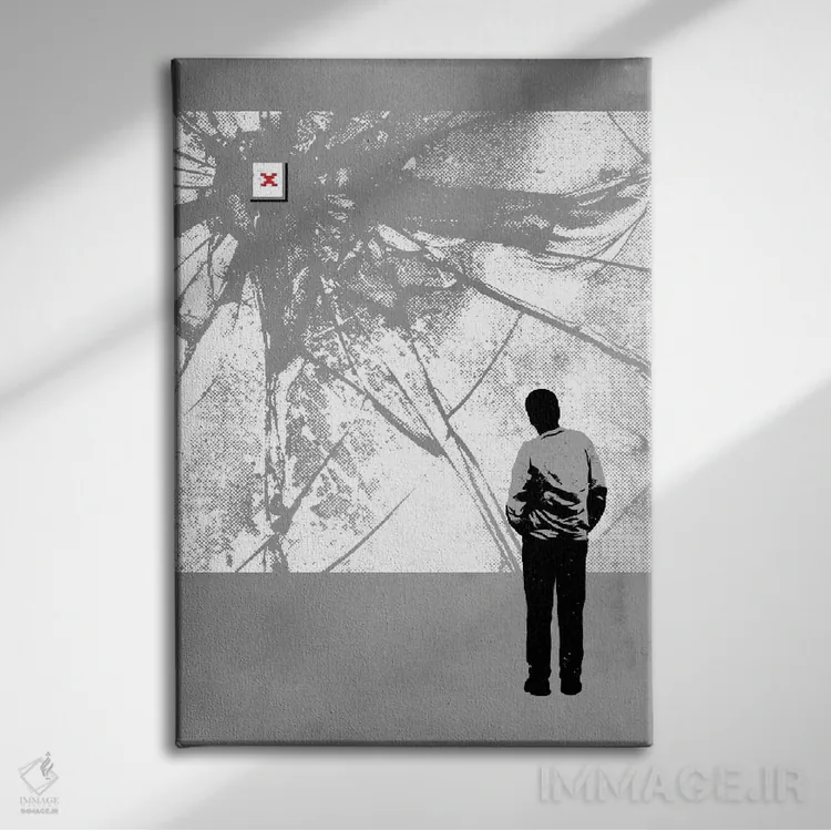 تابلو دکوراتیو انتقال ۴۰۴ اثر راب دابی - نمای روبهرو روی دیوار