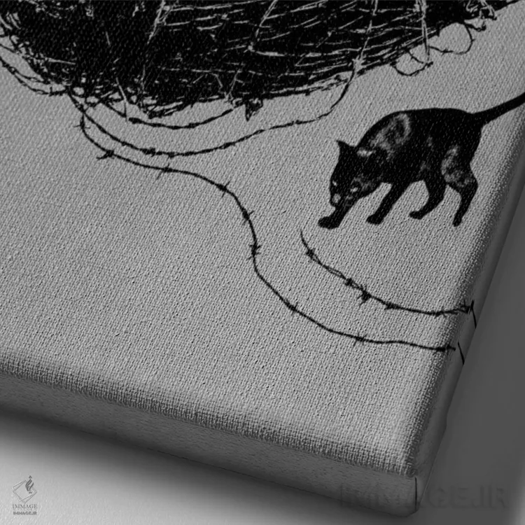 تابلو دکوراتیو کنجکاوی اثر راب دابی - نمای نزدیک بافت بوم