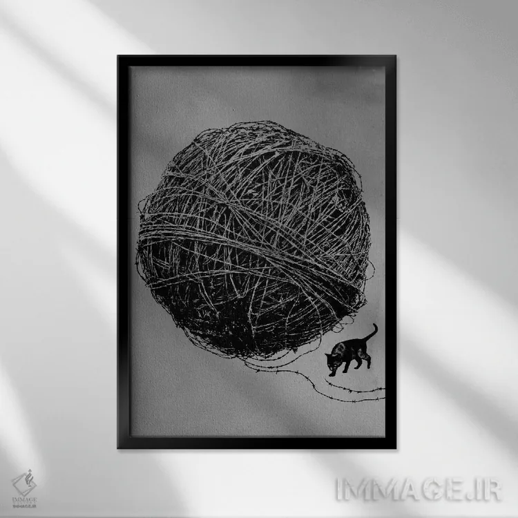 تابلو دکوراتیو کنجکاوی اثر راب دابی - نمای قابدار مشکی