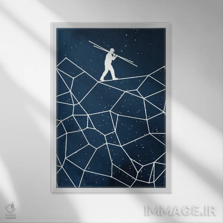 تابلو دکوراتیو صورت فلکی ساختن اثر راب دابی - نمای قابدار سفید