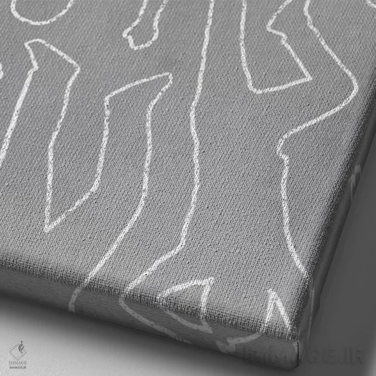 تابلو دکوراتیو خط کشیدن اثر راب دابی - نمای نزدیک بافت بوم