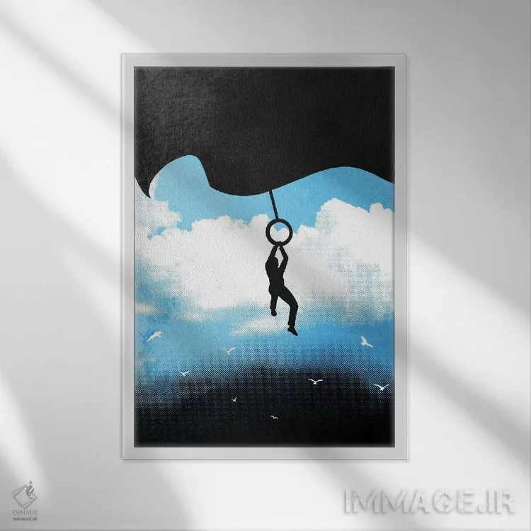 تابلو دکوراتیو تعظیم پایانی اثر راب دابی - نمای قابدار سفید