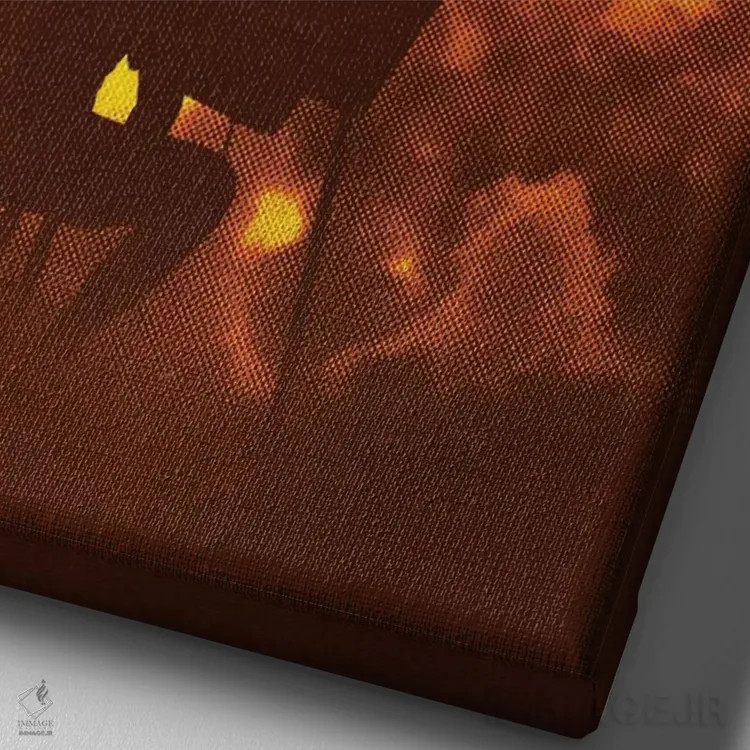 تابلو دکوراتیو اثر فاجعه آمیز - نمای نزدیک بافت بوم