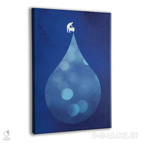 تابلو دکوراتیو قطره ای در سطل اثر راب دابی - نمای پرسپکتیو محصول