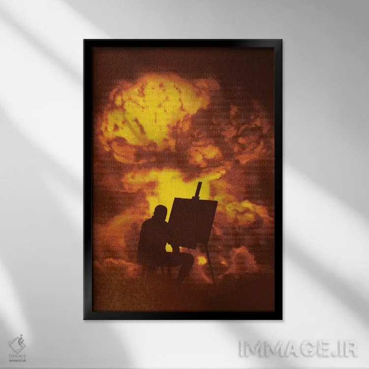 تابلو دکوراتیو اثر فاجعه آمیز - نمای قابدار مشکی