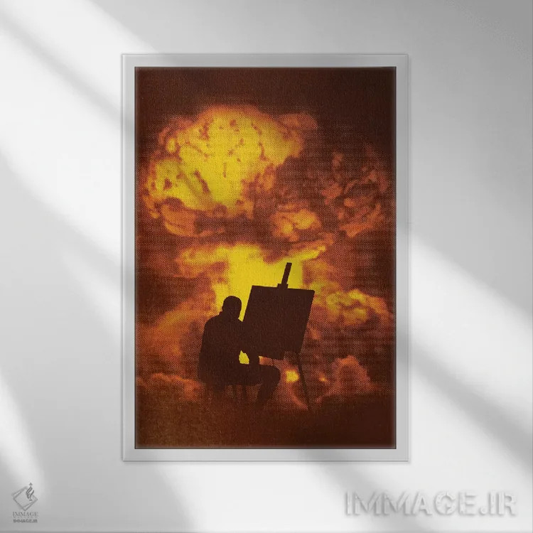 تابلو دکوراتیو اثر فاجعه آمیز - نمای قابدار سفید